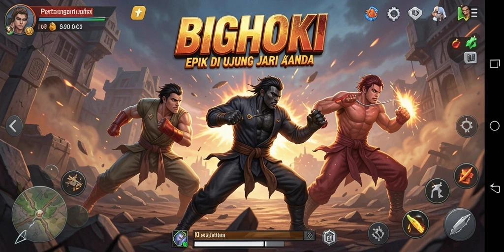 Tampilan gameplay BIGHOKI yang penuh aksi dan seru