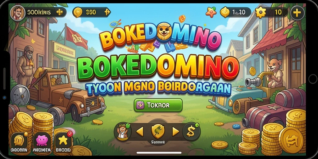 Tampilan permainan BOKEDOMINO yang mendebarkan dan interaktif.