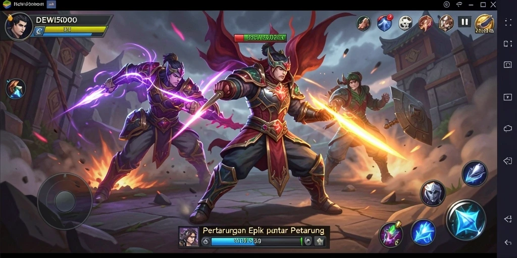 Tampilan gameplay yang intens dan menegangkan di DEWI5000.