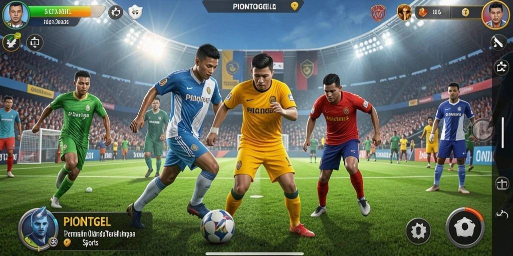 Screenshot permainan PIONTOGEL menampilkan aksi seru olahraga.
