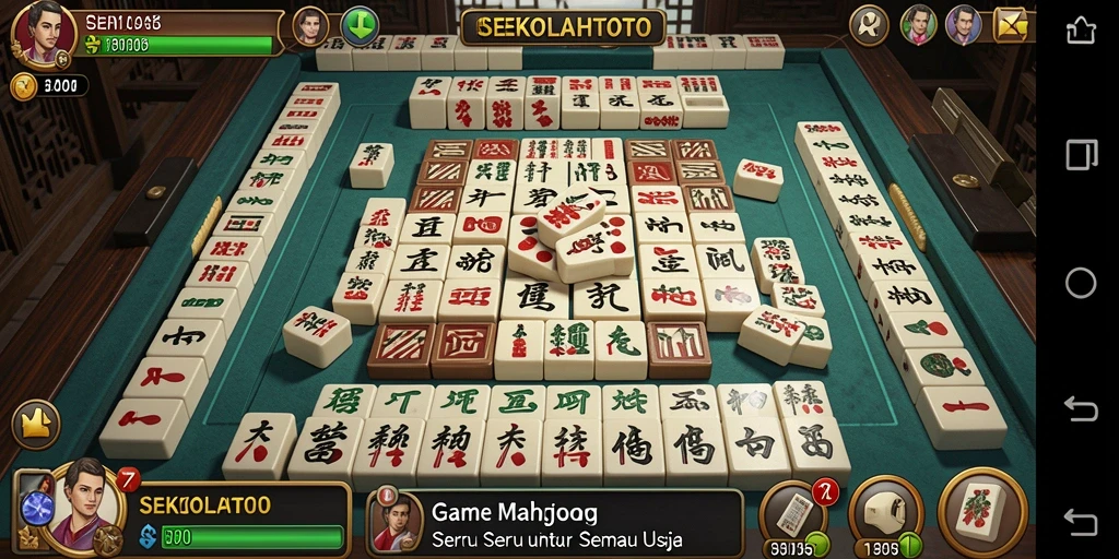 Screenshot SEKOLAHTOTO menunjukkan gameplay Mahjong yang menyenangkan dan menantang.