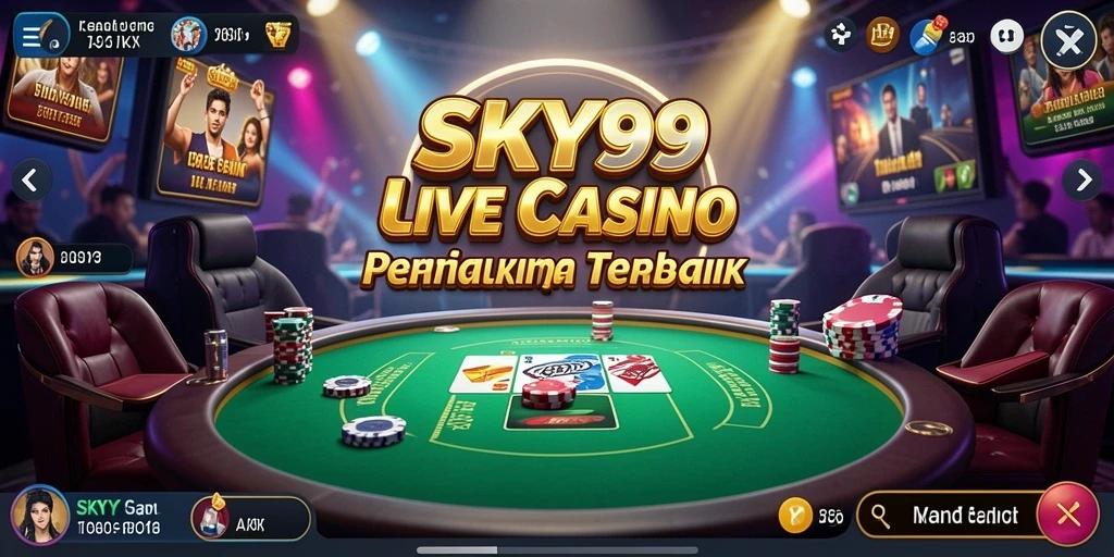 Tampilan gameplay Live Casino yang mendebarkan di SKY99.