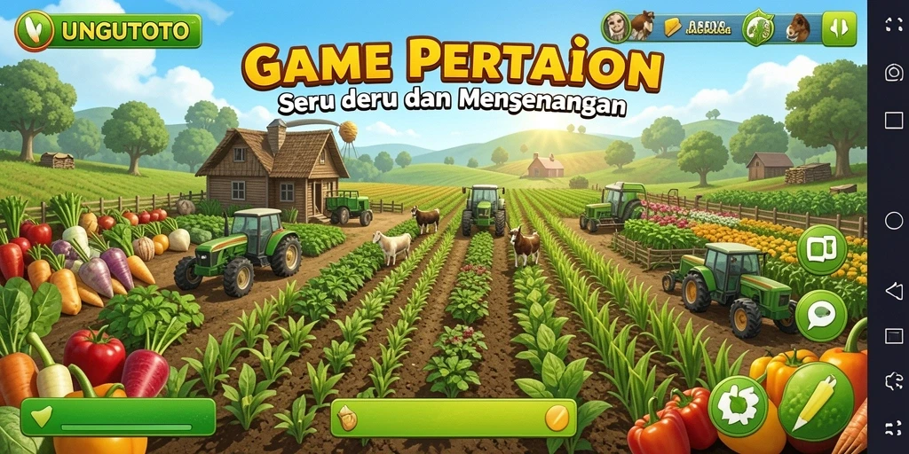 Screenshot UNGUTOTO menunjukkan gameplay bertani yang seru dan interaktif.